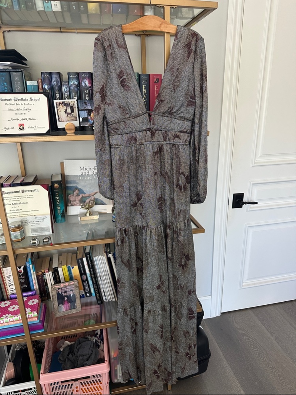 ba&sh Lady Dress Floral Long-Sleeve Maxi Dress size xs